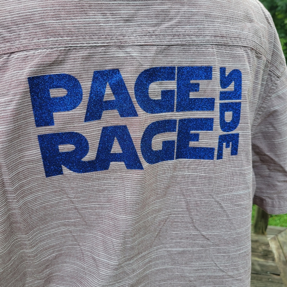 Phish inspired PAGE SIDE RAGE SIDE Retrofit button up size xl